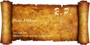 Rus Péter névjegykártya